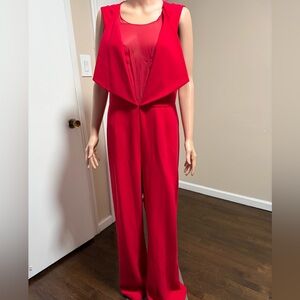 BCBGMaxAzria Red  Jumpsuit Flowing Elegance